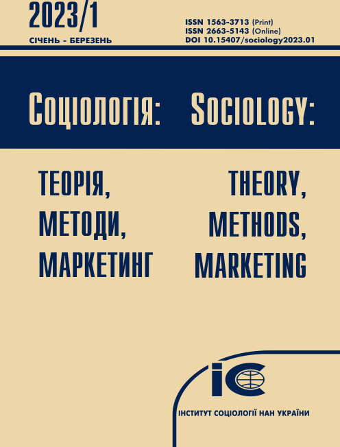 СОЦІОЛОГІЯ: ТЕОРІЯ, МЕТОДИ, МАРКЕТИНГ / SOCIOLOGY: THEORY, METHODS, MARKETING